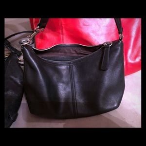 Black leather coach bag
